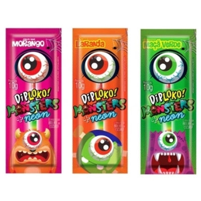 PIRULITO DIPLOKO NEON 10G MONSTERS OLHO