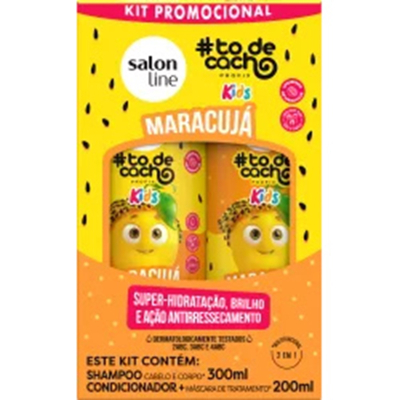 Kit shampoo 300ml+condicionador 200ml kids salon line - maracuja - un