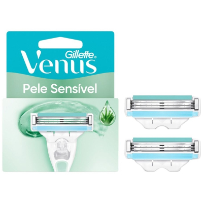 Carga aparelho gillette venus pele sensivel 2un 