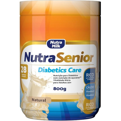 Nutra Senior Adulto 50+ ZERO AÇUCAR Complemento Alimentar 800g - 28 Vitaminas e Minerais (Natural)