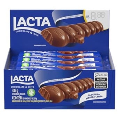 Barra chocolate lacta tablet ao leite 28g
