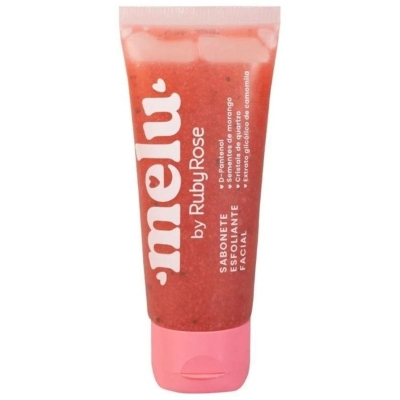 SABONETE ESFOLIANTE FACIAL MORANGO MELU RUBY ROSE