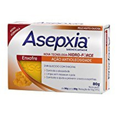 Sab. asepxia enxofre 80g, sabonete anti acne