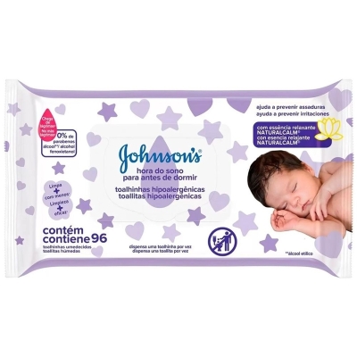 LENCOS UMEDECIDO JOHMSONS BABY 96UND, UMED JOHNSON HORA DO SONO 96UND