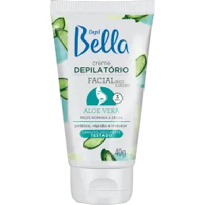Cr. depilatoria depil bella 40g facial aloe vera, bella cr depil pel norm
