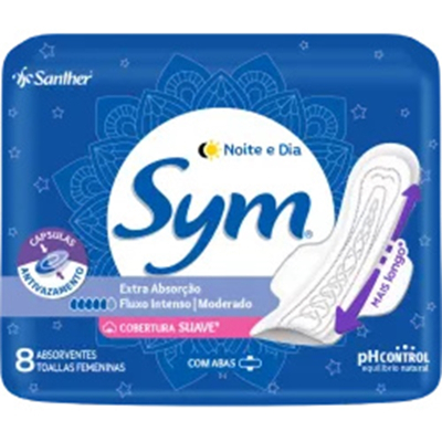 Abs. sym c/8 azul noturno e dia c/abas suave, sym noturno suave ca c8
