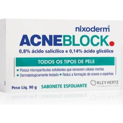 Acneblock sabonete esfoliante 90g ac salicilico+ac gliclolico