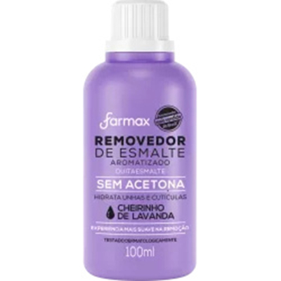 Removedor sem acetona farmax 100ml lavanda