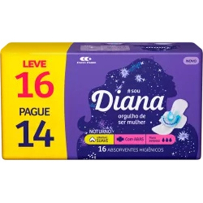 ABSORVENTE DIANA SUAVE NOTURNO C ABAS LV16 PG14
