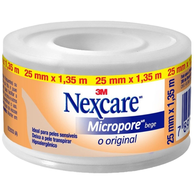 Fita nexcare micropore 02,5cmx1,35m bege