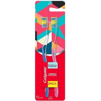 Esc. dent. colgate twister fr, colgate twister 2x1 macia
