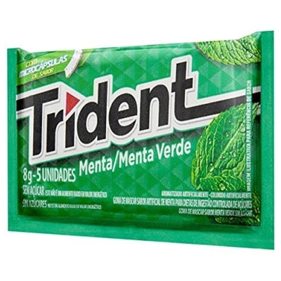Chiclete trident menta/menta verde 8g c/5un