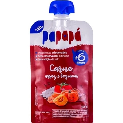 PAPAPA PAPINHA CARNE ARROZ LEGUMES 120G