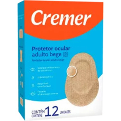 Protetor ocular adulto bege cremer 12un