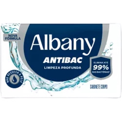 SABONETE ALBANY SUAVE 85G AZUL ANTIBAC