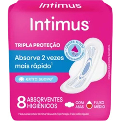 Abs. intimus gel c/ abas suave c/8, intimus gel suave com abas 08und