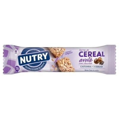 Barra de cereais nutry 22g av, cereal nutry avela chocolate 24x22gr