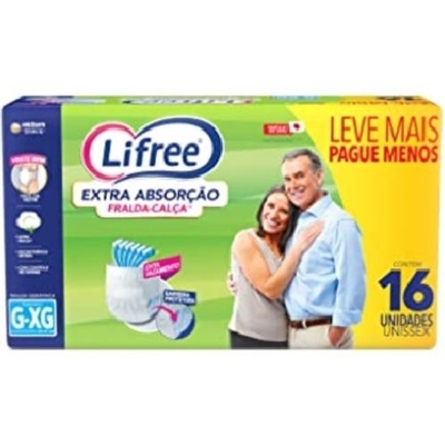 FRALDA GERIATRICA LIFREE CALCA EXT.ABSORCAO G/XG 16UN