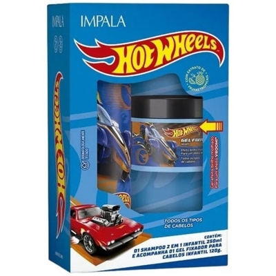 KIT SHAMPOO 2 EM 1 250ML + GEL FIXADOR 120G HOT WHEELS IMPAL - AZUL/CLUBE DOS VELOZES - UN