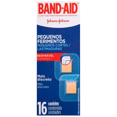 Band aid c/16 c/16, bandaid peq ferimentos 16un