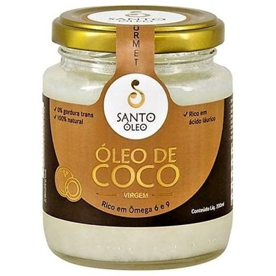 Oleo de coco extravirgem de pelicula 200ml santo oleo