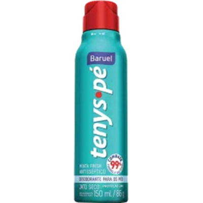 Tenys pe baruel jato seco 86g, tenys pe baruel antiseptico jato seco menta 150ml