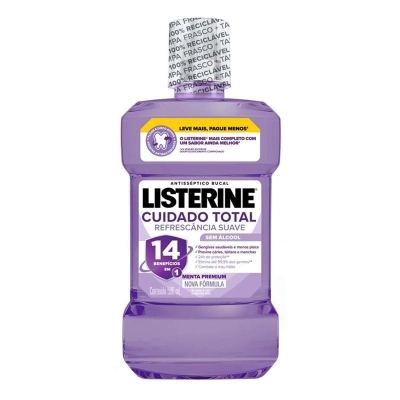 LISTERINE 500ML CUIDADO TOTAL ZERO REFRESCANCIA SUAVE S/ALCOOL