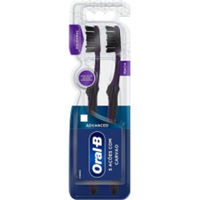 ESCOVA DENTAL ORAL B MAN 5 ACOES COM CARVAO 2UN
