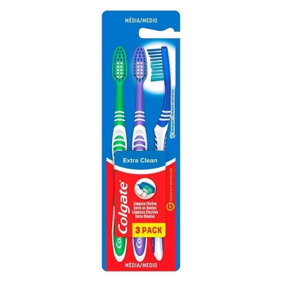 ESCOVA DENTAL COLGATE EXTRA CLEAN L3P2, COLGATE EXTRA CLEAN 3X2 MEDIA