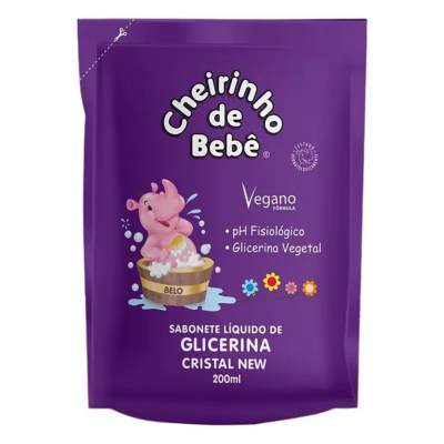 Sab. liquido cheirinho de bebe 200ml refil glicerina cristal (12)