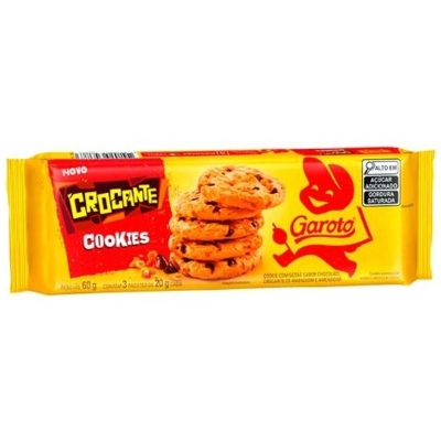 BISCOITO GAROTO 60G COOKIE CROCANTE
