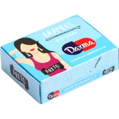 Grampo darma n07 preto, darma n7 com 100und preto