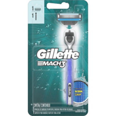 Aparelho barbear gillette mach3 c/1 aqua grip