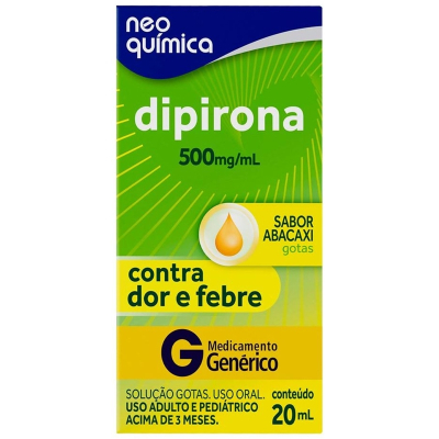 Dipirona monoidratada 500mg 20ml(g) neoquimica