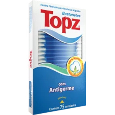 Cotonete topz 75 unidades hastes flexivel basto, topz flex 75unid