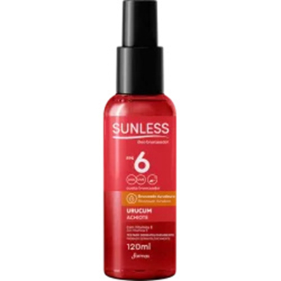 Oleo bronzeador sunless fps 6 120ml urucum farmax, de urucum 120ml