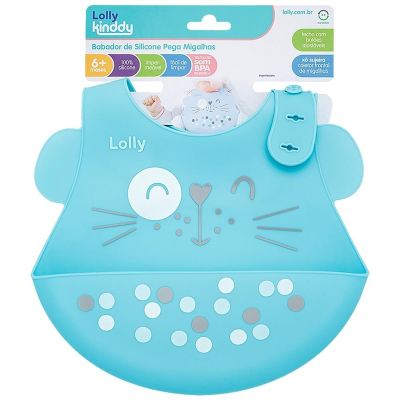 Babador lolly silic pega migalhas azul un qtd. 1.00 un