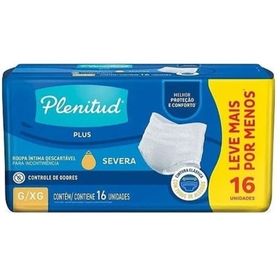 FRALDA GERIATRICA PLENITUD PLUS G/XG 16UN SEVERA