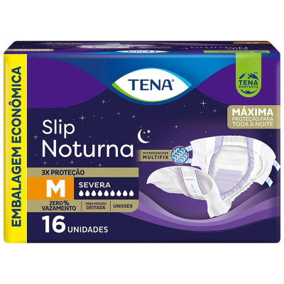 Tena fralda slip noturna m 16un.