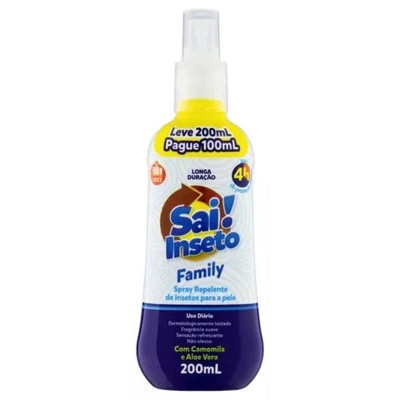 SPRAY REPELENTE DE INSETOS SAI INSETO 4 HORAS 200ML - FAMILY