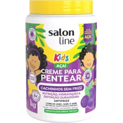 Cr. pent. salon line 1kg kids acai cachinhos sem frizz 