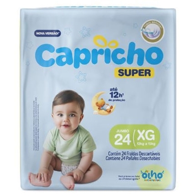 FRALDA DESCARTAVEL CAPRICHO SUPER JUMBO XG COM 24 UN
