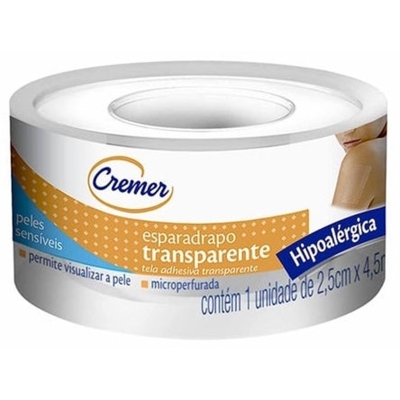 ESPARADRAPO CREMER TRANSPARENTE 2,5CMX4,5M