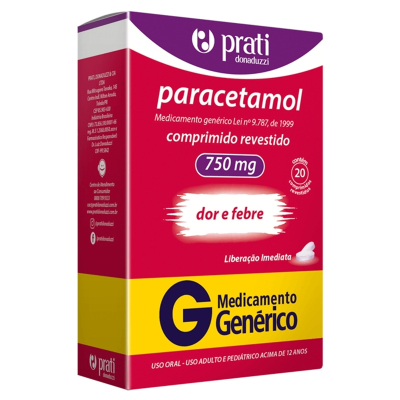 Paracetamol 750mg c/20 cps rev prati