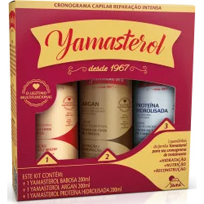 Kit creme yamasterol bab 200g+argan 200g+prot.hidr 200g