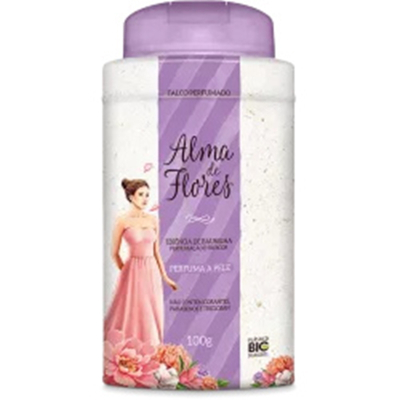 Talco alma de flores 100g essencia baunilha
