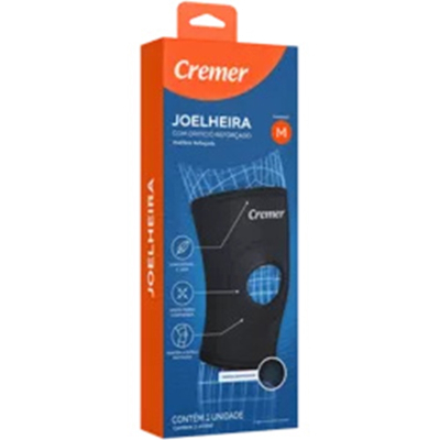 Joelheira c orificio reforcado preto m neo cremer