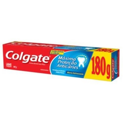 Cr. dent. colgate 180g maxima, colgate com calcio maxima protecao familia 180gr
