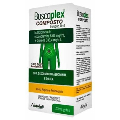 BUSCOPLEX COMPRIMIDOS OSTO SOL 20 ML, 6,67 MG/ML + 333,4 MG/ML SOLUCAO ORAL GOT PLAS AMB X 20 ML