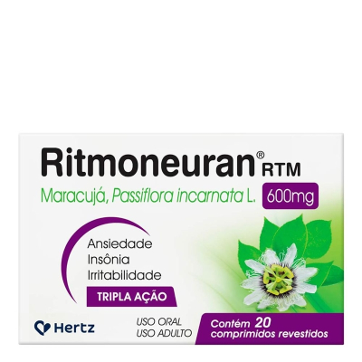 Ritmoneuran rtm com rev 600mg c/20 cp